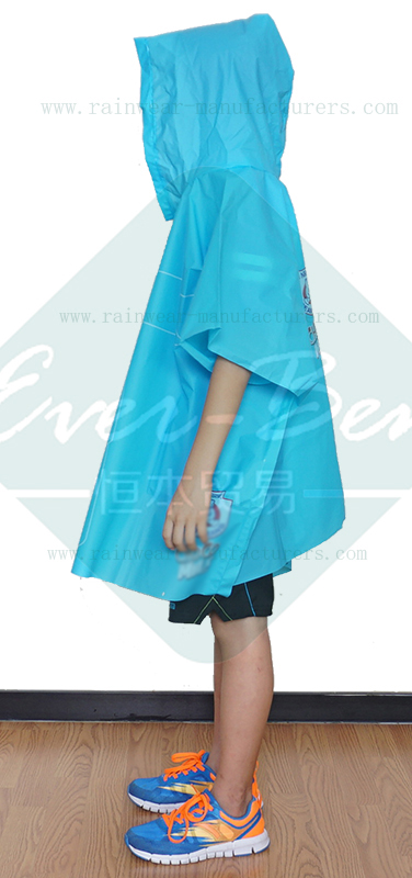 EVA rain poncho rain jacket for child-Blue childrens rain poncho supplier